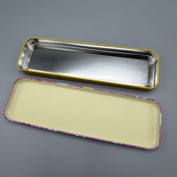 Brighton Pink Purple Rectangle Empty Watch Tin Trinket Pencil Box Romance 9.5" - Picture 3 of 10